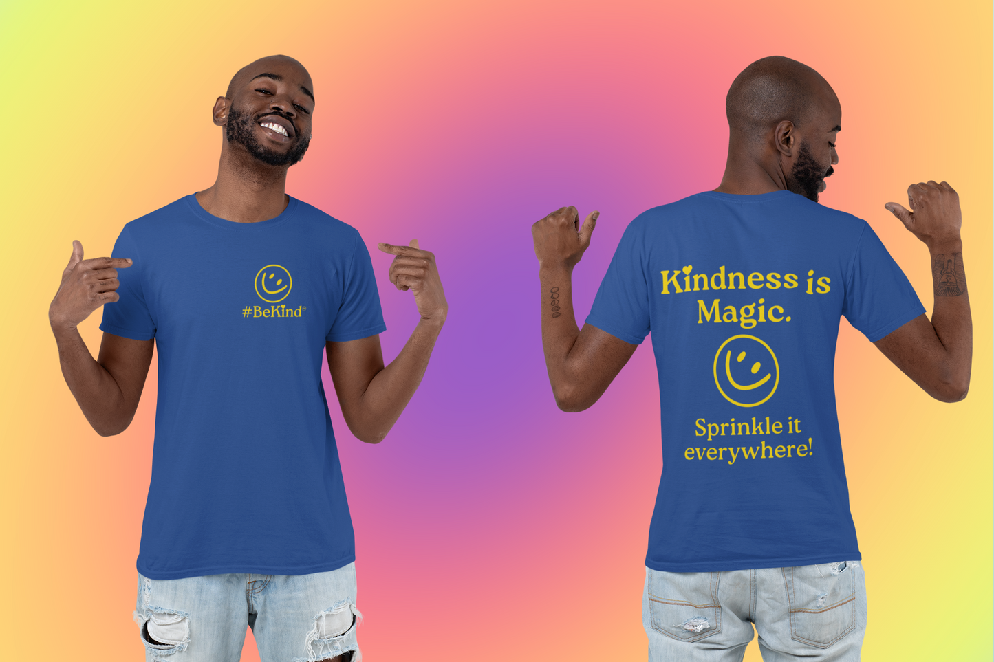 #BeKind Brand Adult Unisex Graphic Tee, Kindness is Magic. Sprinkle it Everywhere! Featuring Jimbo!